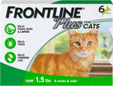 6 Doses Frontline Plus Flea and Tick Treatment for Cats