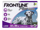 3 Dose Frontline Plus Flea and Tick Treatment for Large Dogs Up to 45 to 88 lbs